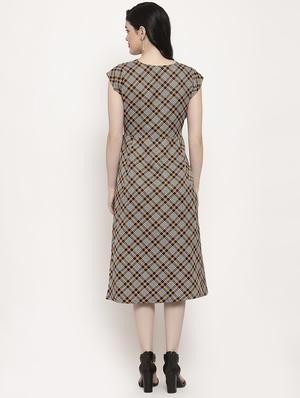 tie front checkered dress - 17163171 - Standard Image - 3