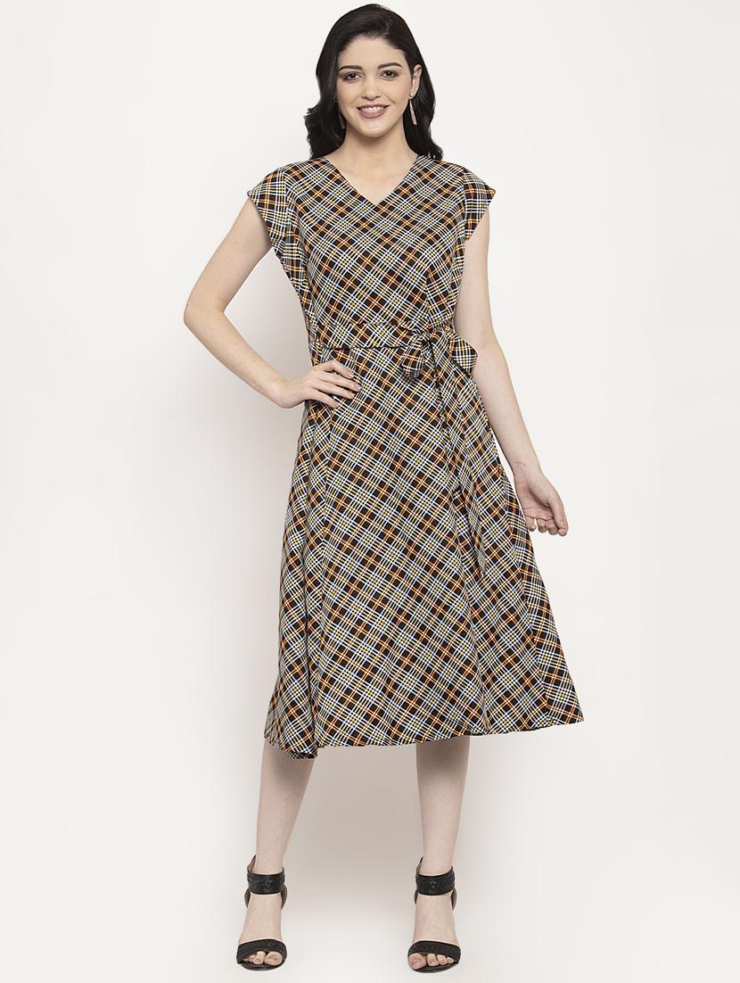 tie front checkered dress - 17163171 - Zoom Image - 1