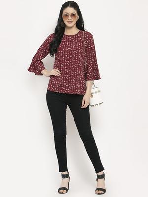 bell sleeves floral top - 17163196 - Standard Image - 4