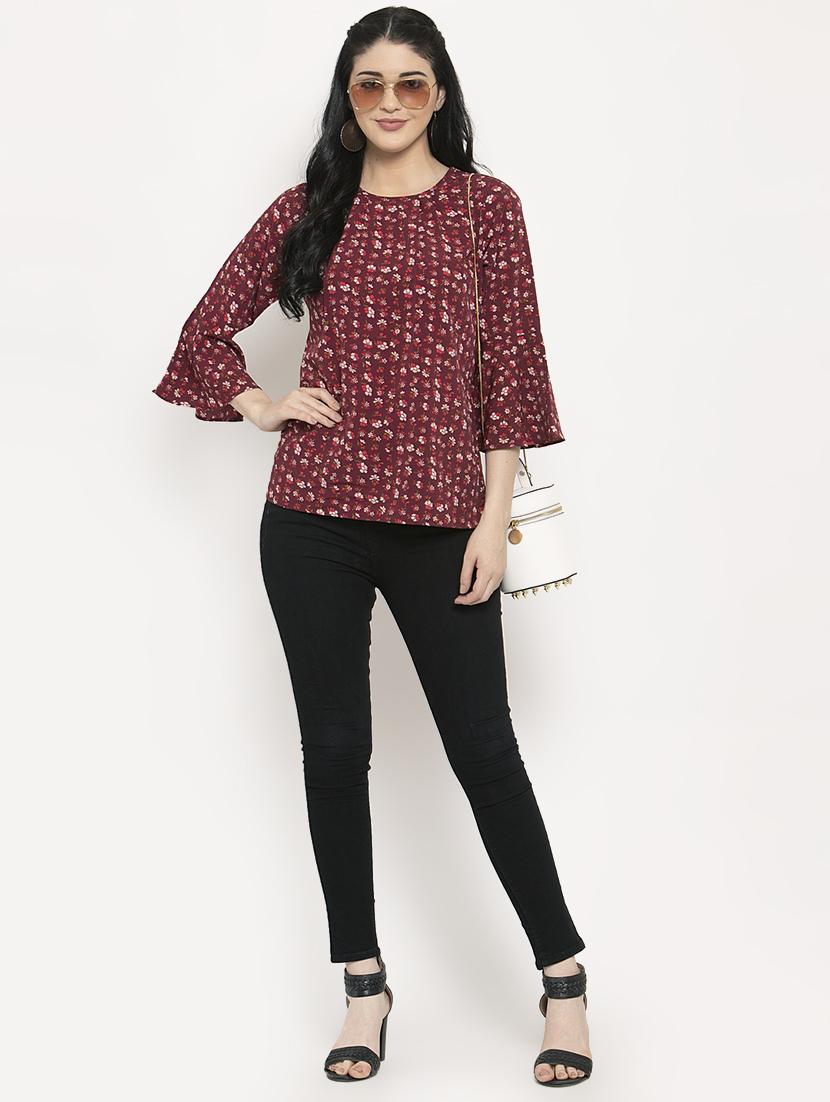 bell sleeves floral top - 17163196 - Zoom Image - 4