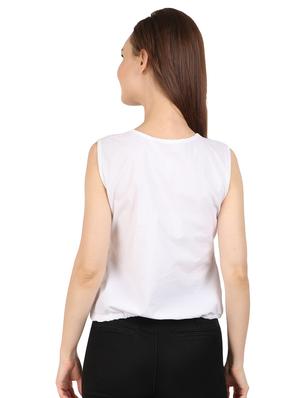 tie up neck blouson top - 17164178 - Standard Image - 3