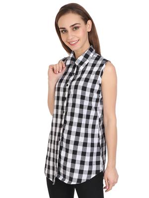 sleeveless checkered shirt - 17164195 - Standard Image - 2