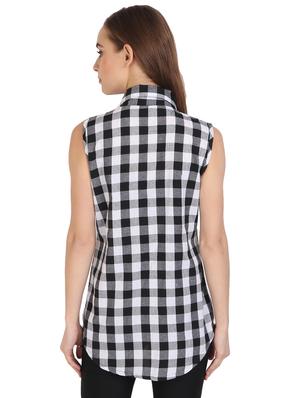 sleeveless checkered shirt - 17164195 - Standard Image - 3