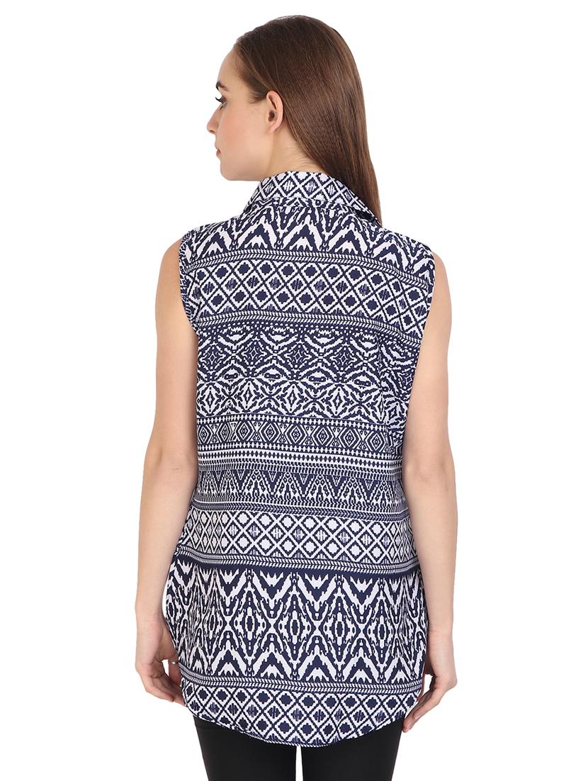 sleeveless printed shirt - 17164196 - Zoom Image - 3