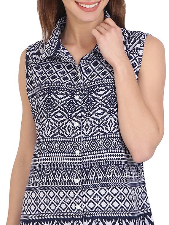 sleeveless printed shirt - 17164196 - Zoom Image - 5