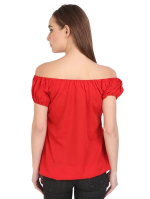 off shoulder solid top - 17164241 - Standard Image - 3