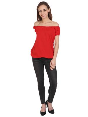off shoulder solid top - 17164241 - Standard Image - 4
