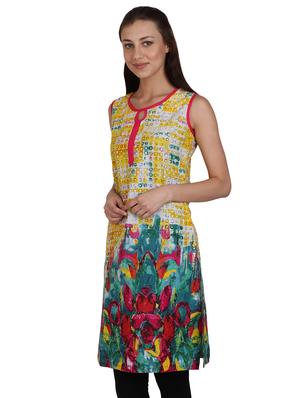 printed side slit kurta - 17164246 - Standard Image - 2
