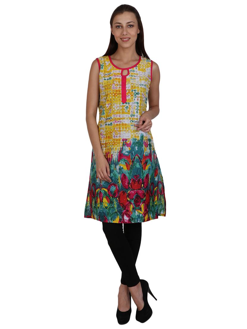 printed side slit kurta - 17164246 - Zoom Image - 4