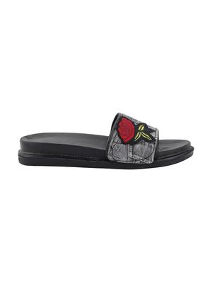 black slip on slides - 17164286 - Standard Image - 2