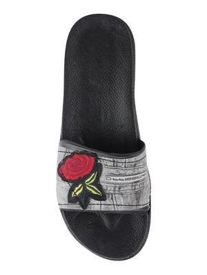 black slip on slides - 17164286 - Standard Image - 4