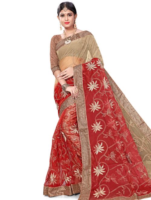 ombre embroidered saree with blouse - 17164303 - Standard Image - 1