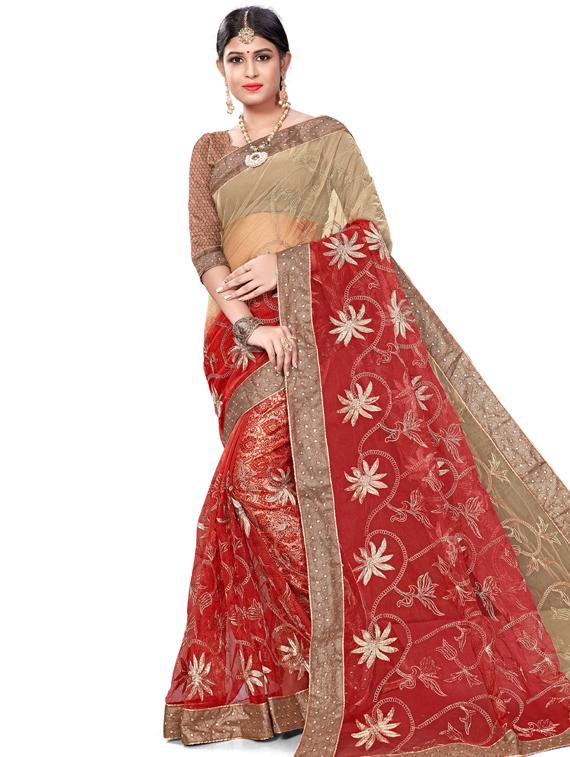 ombre embroidered saree with blouse - 17164303 - Zoom Image - 1