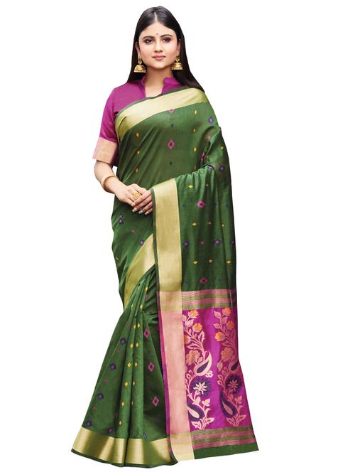 self design handloom saree with blouse - 17164333 - Standard Image - 1