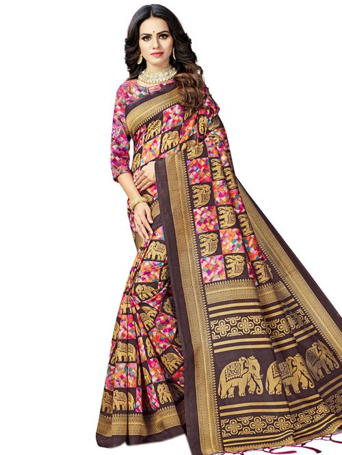 abstract woven saree with blouse - 17164434 - Standard Image - 1
