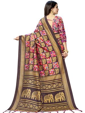abstract woven saree with blouse - 17164434 - Standard Image - 2
