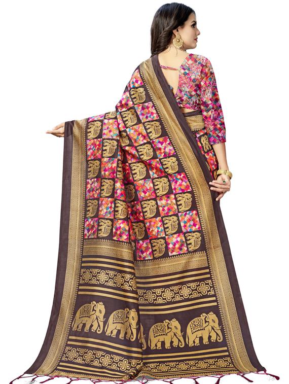 abstract woven saree with blouse - 17164434 - Zoom Image - 2