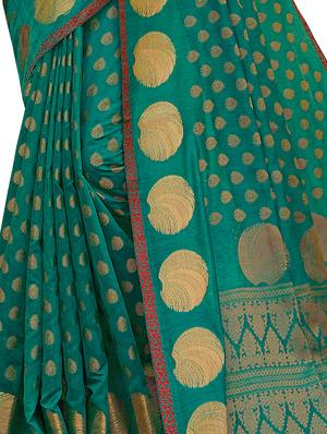 self design handloom saree with blouse - 17164472 - Standard Image - 3