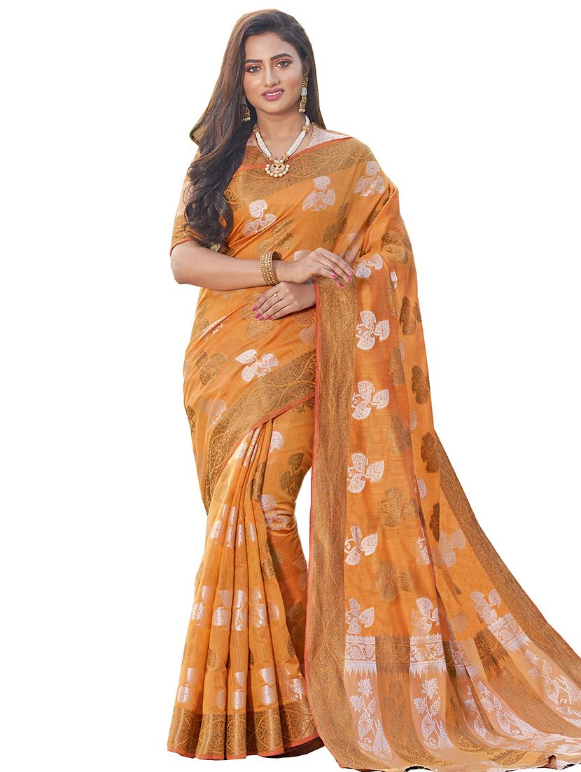 self design handloom saree with blouse - 17164487 - Zoom Image - 1