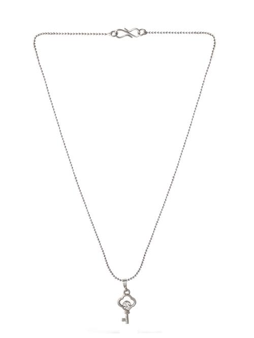 silver satin less steel chain necklace - 17164704 - Standard Image - 1