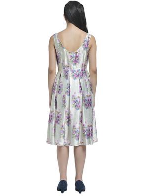 green satin lycra skater dress - 17164717 - Standard Image - 5