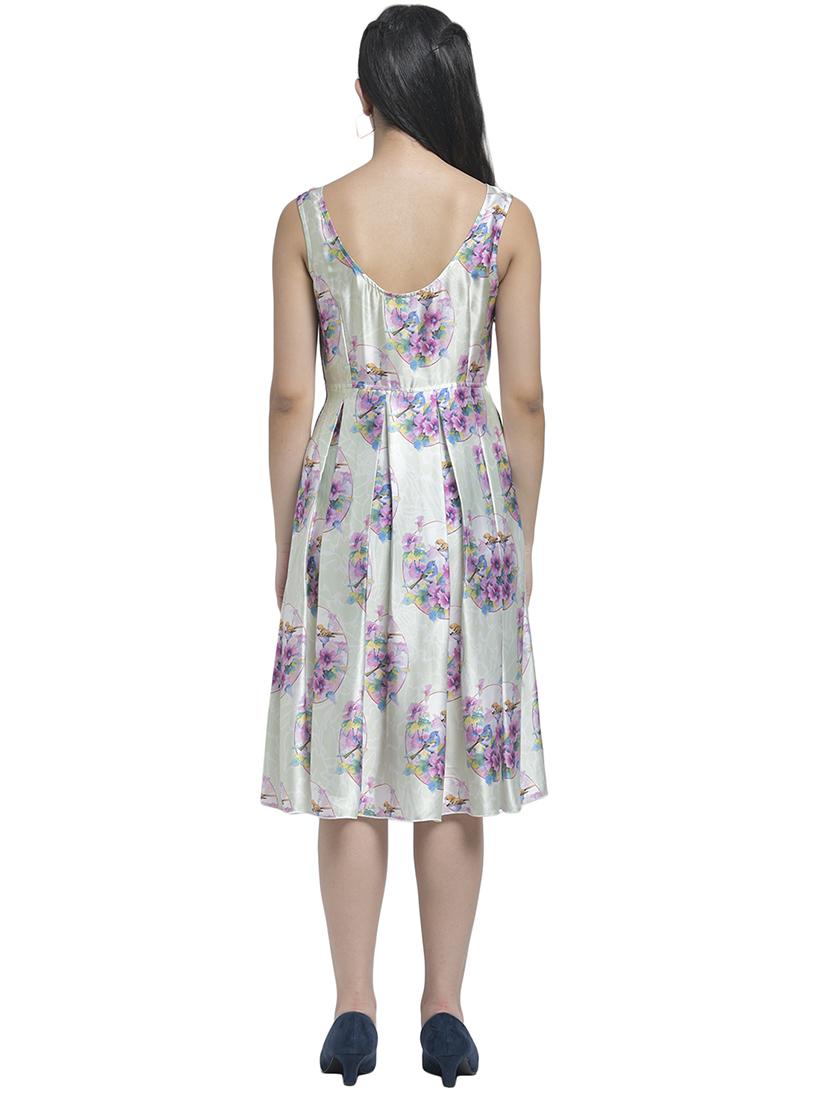 green satin lycra skater dress - 17164717 - Zoom Image - 5