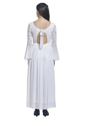 white georgette maxi dress - 17164817 - Standard Image - 4