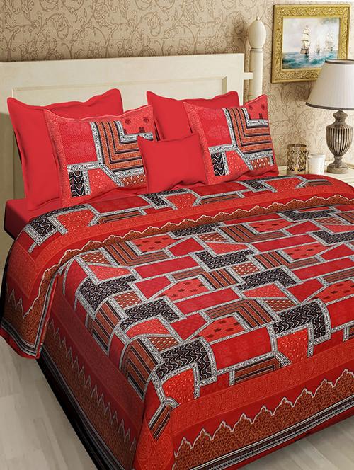 cotton double king size bedsheet with 2 pillow covers - 17165024 - Standard Image - 1