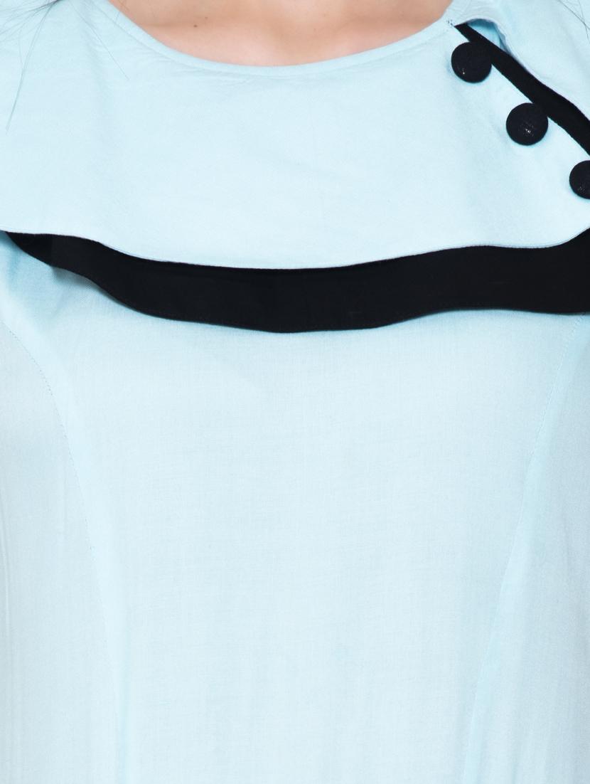 light blue rayon fit & flare dress - 17165406 - Zoom Image - 4
