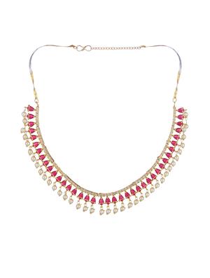 pink metal necklaces and earring - 17165697 - Standard Image - 2