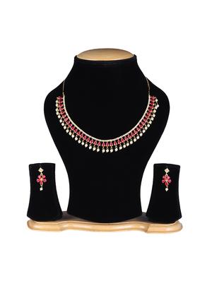pink metal necklaces and earring - 17165697 - Standard Image - 4