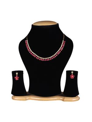 pink metal necklaces and earring - 17165701 - Standard Image - 4