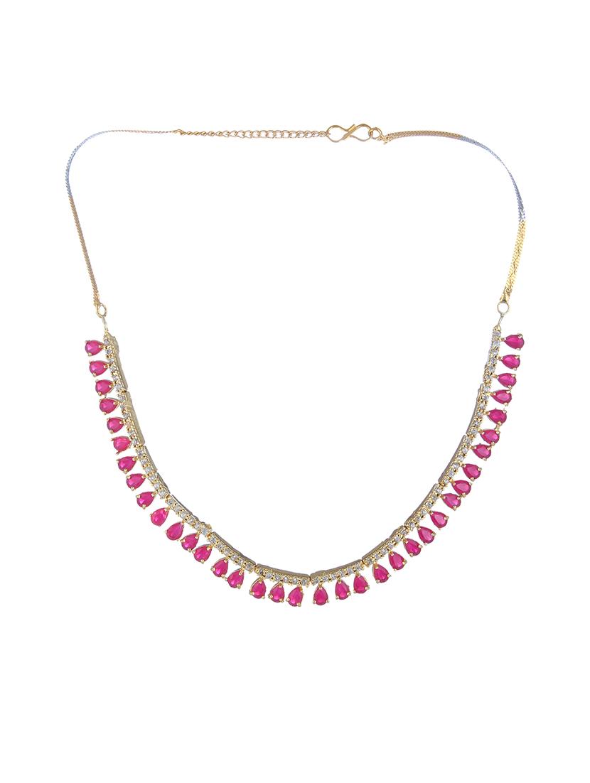 pink metal necklaces and earring - 17165701 - Zoom Image - 2