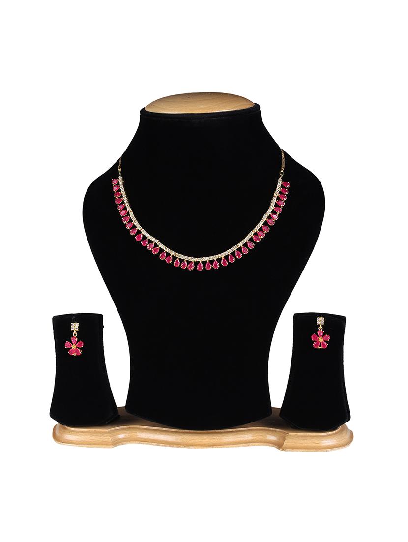 pink metal necklaces and earring - 17165701 - Zoom Image - 4