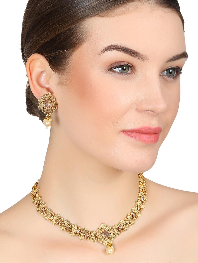 gold tone gold necklaces and earring - 17165773 - Zoom Image - 2