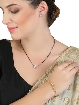 gold metal mangalsutra set - 17165817 - Standard Image - 4