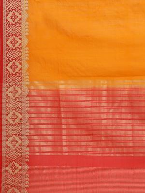 solid woven saree with blouse - 17165854 - Standard Image - 4