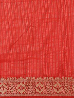 solid woven saree with blouse - 17165854 - Standard Image - 5