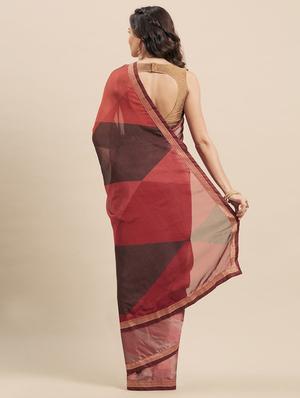 printed woven saree with blouse - 17165863 - Standard Image - 2