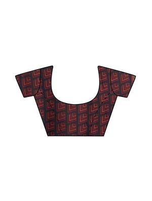 printed woven saree with blouse - 17165867 - Standard Image - 3