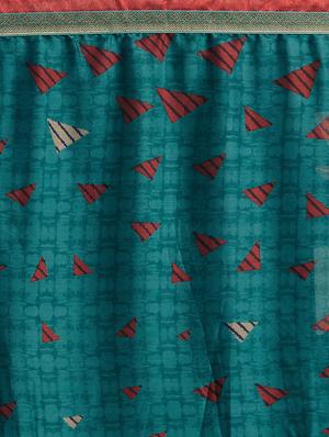 printed woven saree with blouse - 17165868 - Standard Image - 4