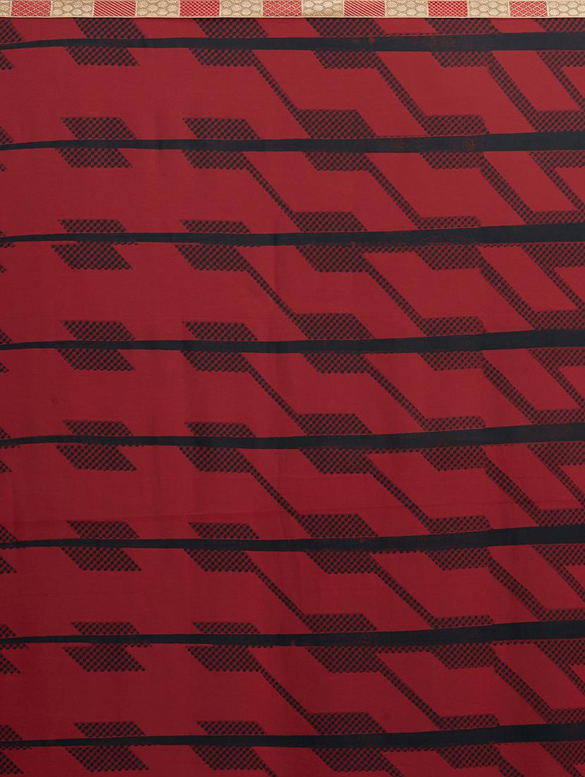 abstract printed saree with blouse - 17165891 - Zoom Image - 4