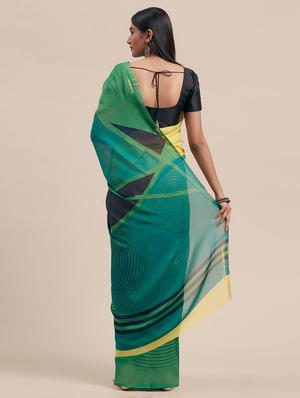 abstract printed saree with blouse - 17165946 - Standard Image - 2