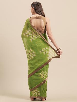 abstract printed saree with blouse - 17165966 - Standard Image - 2
