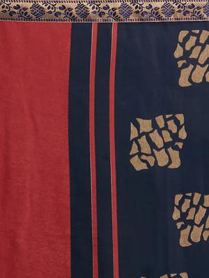 abstract printed saree with blouse - 17165968 - Standard Image - 4