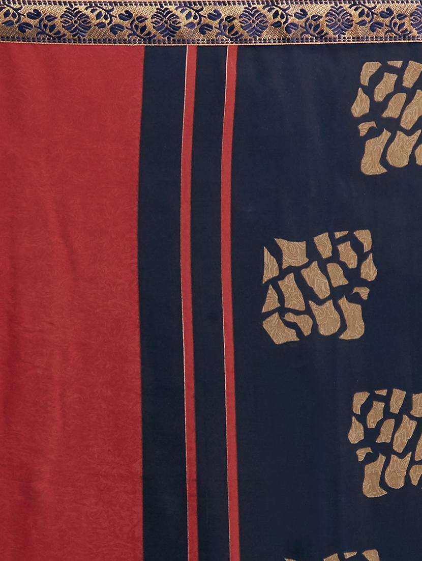 abstract printed saree with blouse - 17165968 - Zoom Image - 4