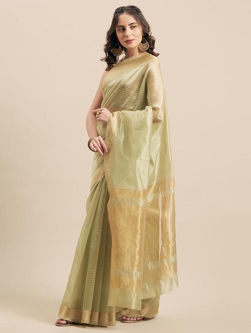 pastel solid saree with blouse - 17165978 - Standard Image - 1
