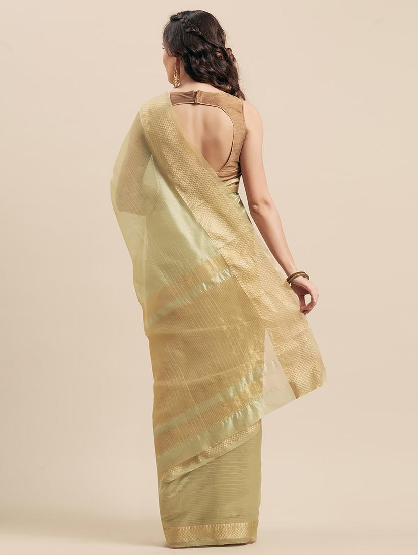 pastel solid saree with blouse - 17165978 - Zoom Image - 2
