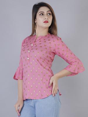 pink rayon regular top - 17166206 - Standard Image - 2