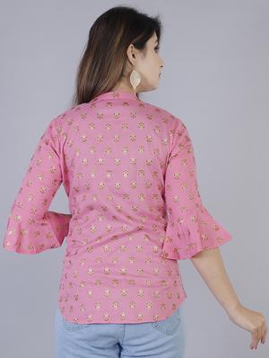 pink rayon regular top - 17166206 - Standard Image - 3